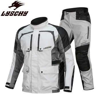 

LYSCHY Moto Motorcycle Jacket Pants Riding Suit Protection Man Reflective Coat Body Armor Clothing Men Protector Jackets Suits