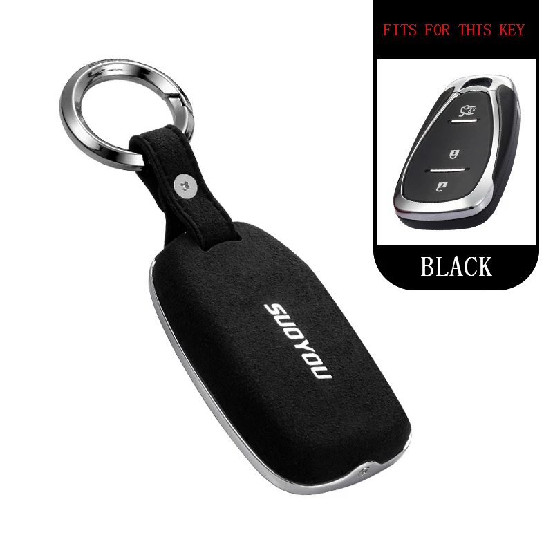 B-Black Замши с подкладкой из меха цинковый брелок для автомобильных ключей, чехол для ключей для CHEVROLET CRUZE Equinox Malibu для Aveo Trax Защитные чехлы для сидений, сшитые специально для Opel Astra Corsa, Meriva J mokka аксессуары - Название цвета: B-Black