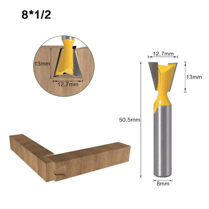 8 мм Концевая фреза Бит 1/4 3/8 1/2 5/8 3/4 ласточкин хвост паз маршрутизатор столярные инструменты 95AA - Длина режущей кромки: C