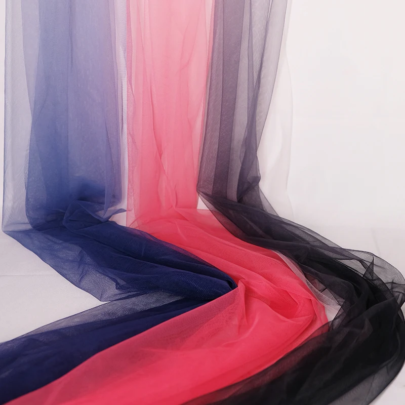 Градиент цвета сетки кружева ткань Прозрачная мягкая пряжа DIY ручной работы свадебное платье Лолита юбка дизайнерская ткань JPY130