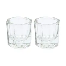 2 шт. прозрачная стеклянная чаша чашка акриловый контейнер для порошка маникюрный салон Инструменты для маникюра оборудование для ногтей инструменты маникюрный салон сделай сам