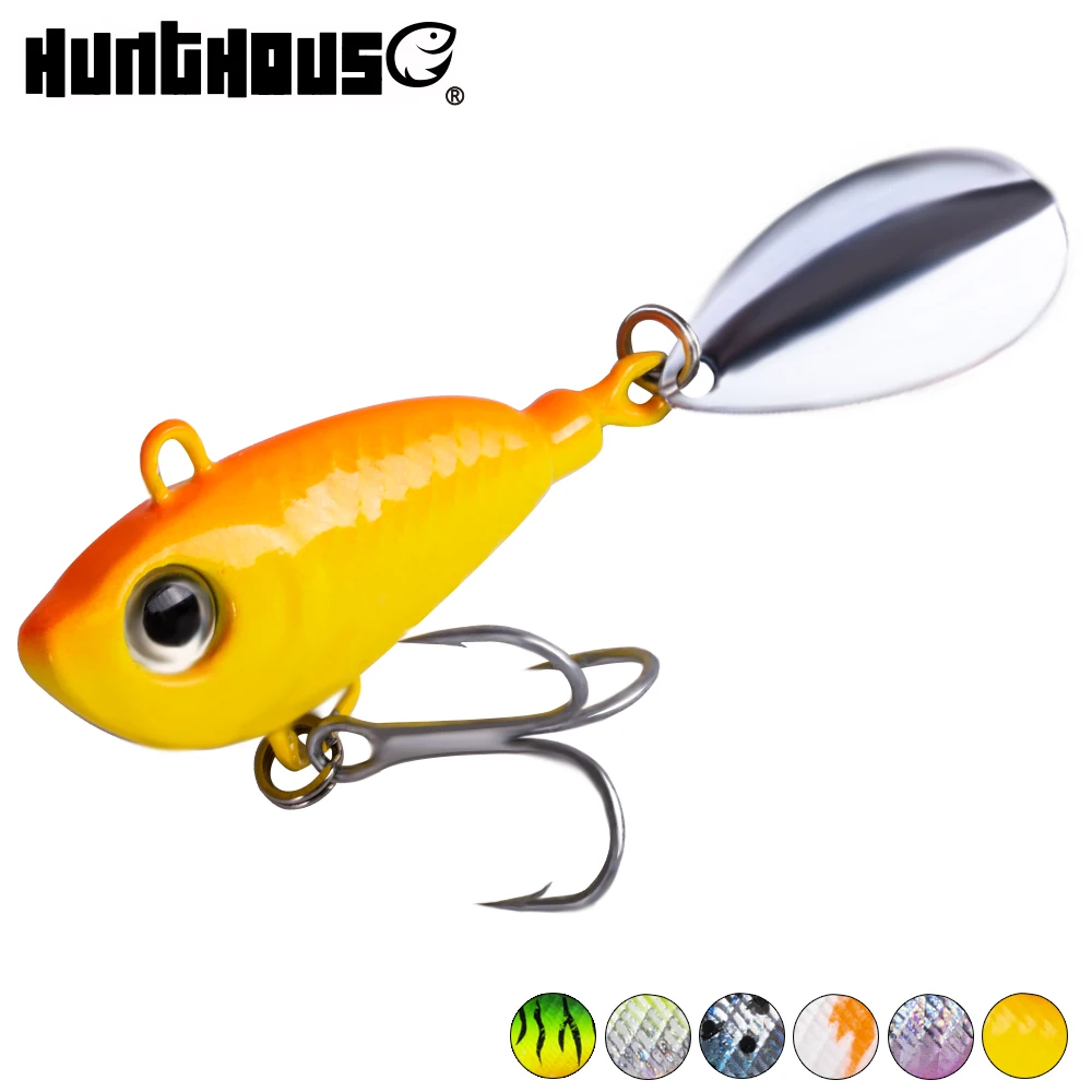 

Hunthouse Vib jigging fishing lure jig spinner spoon head 40mm 35g spinnerbait sinking for fishing pike bass green corol peche