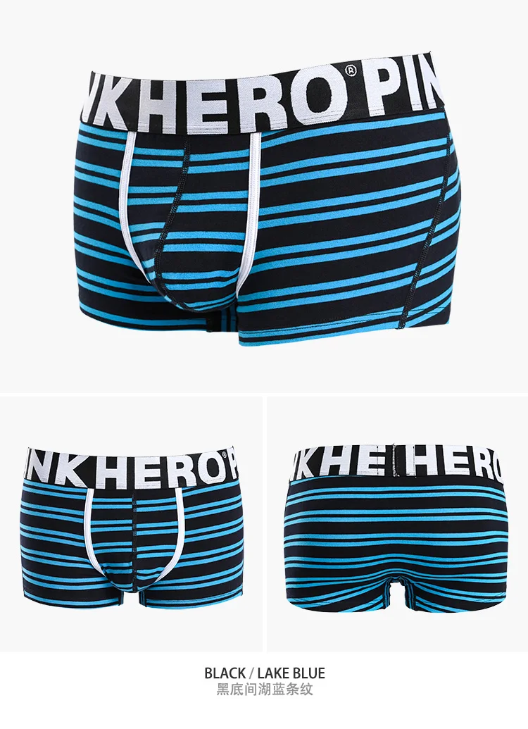 4pcs New 2020 Pink Heroes High-Quality Men Boxer Shorts Cotton Underwear Comfortable Male Panties Fashion Striped Man Underpants sexy guy underwear