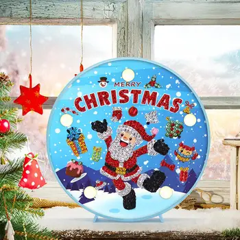 

Led Lights 5D Full Resin Diamond Painting Santa Lamp Night Light for Christmas Gifts Home Decoration 16*15.5*4.5cm