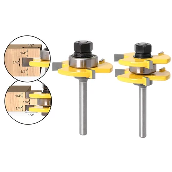 

1/4'' Shank Milling cutter 3Pcs Bit Milling Router Handle Tool Accessory