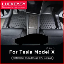LUCKEASY автомобильный Модернизированный коврик для ног TPE на заказ подходит для любой погоды для Tesla модель X высокая сторона окружающей среды