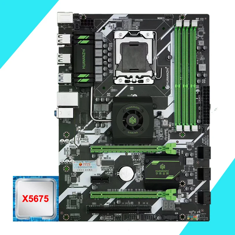 Материнская плата HUANANZHI X58 Deluxe LGA1366 с ЦП Intel Xeon X5675 3 06 ГГц компьютерный аппаратный