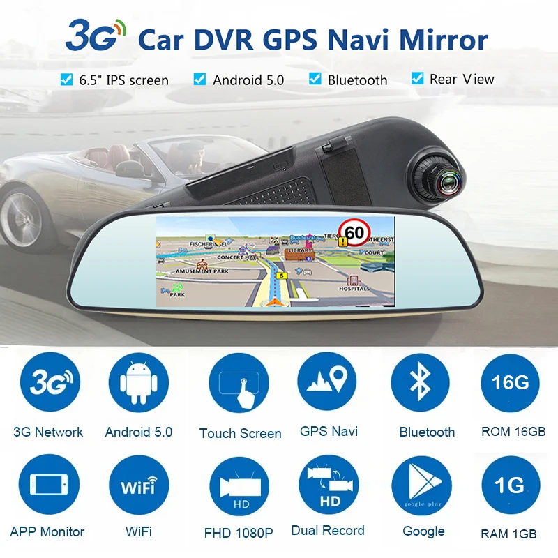 Anfilite 6," android 5,0 E515 blueooth gps навигация автомобильный видеорегистратор 3g зеркало полный 1080P видео регистратор камера 1. 3g Гц навигатор грузовика