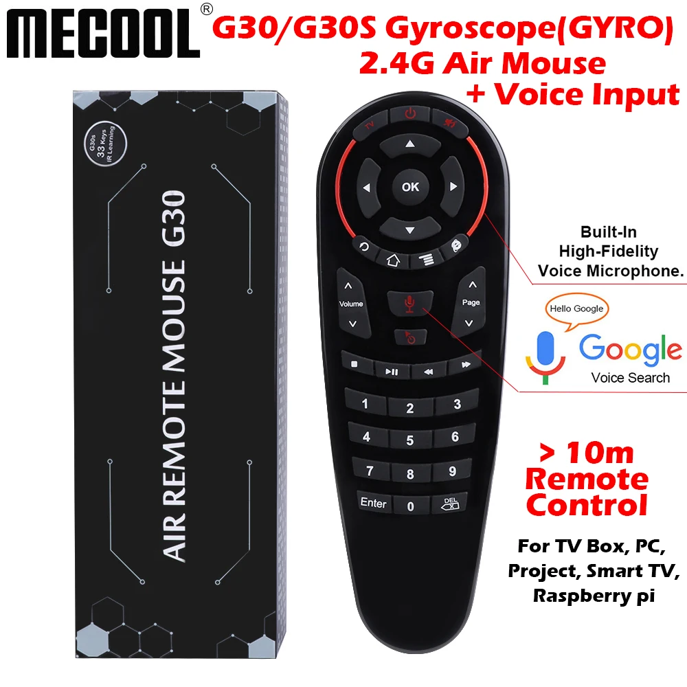 Пульт дистанционного управления Mecool G30 S 33 клавиши 2 4g беспроводная воздушная мышь
