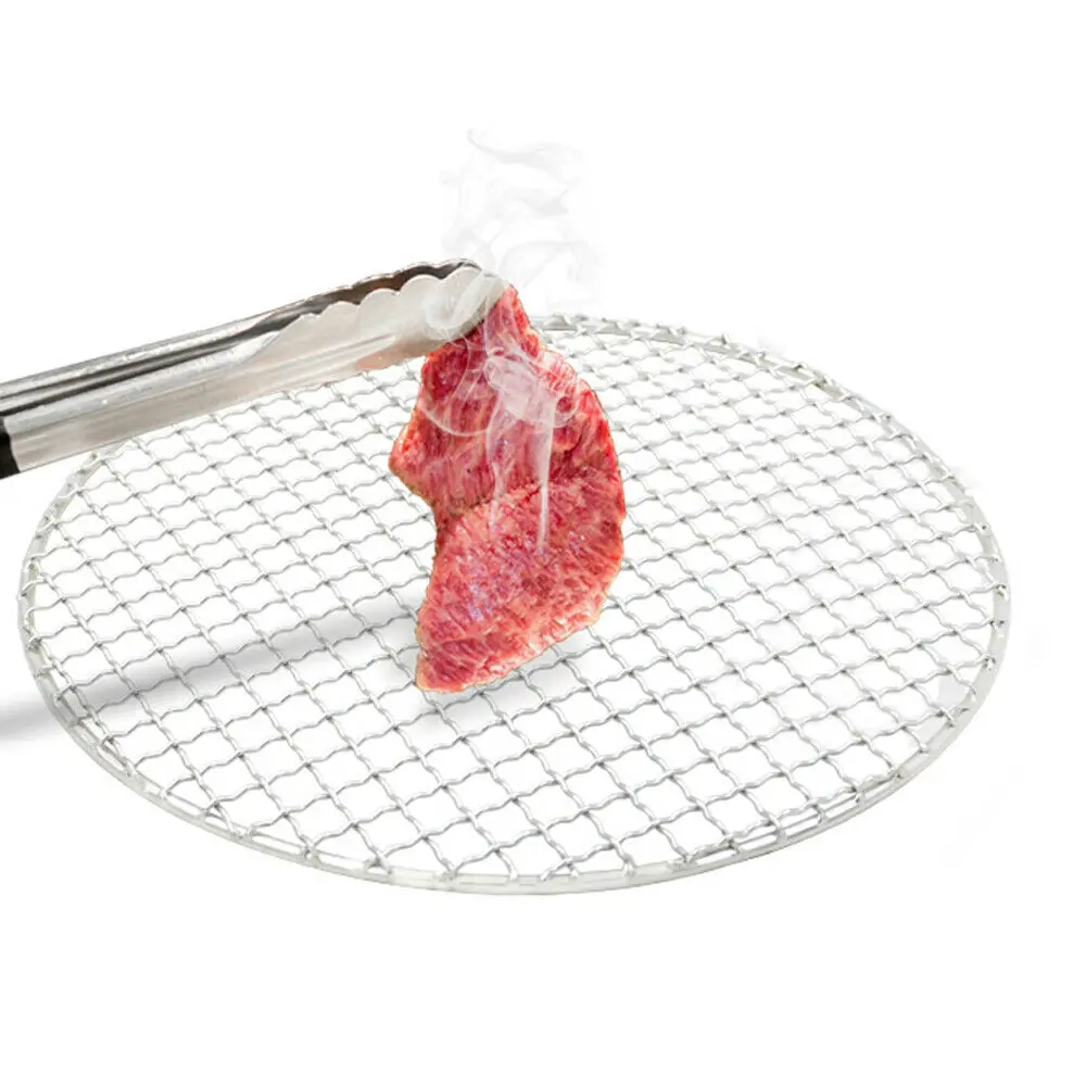 Non-Stick BBQ Mat Grid 304 Stainless Steel Round BBQ Grill Mesh Home Roast Nets Bacon Grill Tool Iron Nets Barbecue Accessories