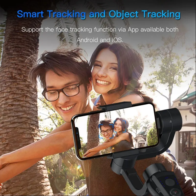 ZWN S5B Upgraded Version 3-Axis Handheld Gimbal Stabilizer w/Focus Pull & Zoom for iPhone Xs Xr X 8 Plus 7 Samsung Action Camera