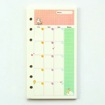 monthly plan A5 A6Lovely стиль с внутренним ядром офисные принадлежности свободный ноутбук лист ноутбук - Цвет: monthly plan