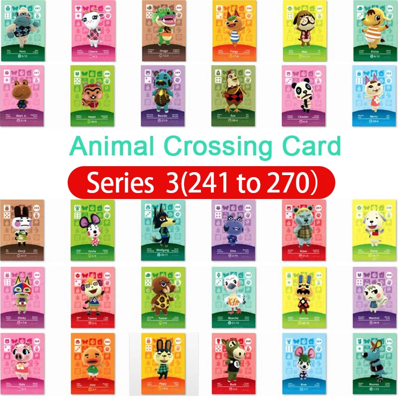 

Animal Crossing Amiibo Card Amiibo Card Animal Crossing series 3 Nfc Card 241 to 270 Work for Ns Games Fast Shipping