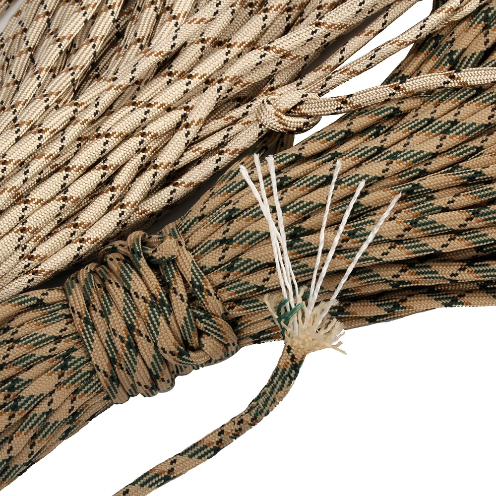 100ft Color 5mm 7 strands Cores Paracord for Survival 550 Parachute Cord Lanyard Camping Climbing Camping Rope Hiking Clotheslin nylon cord