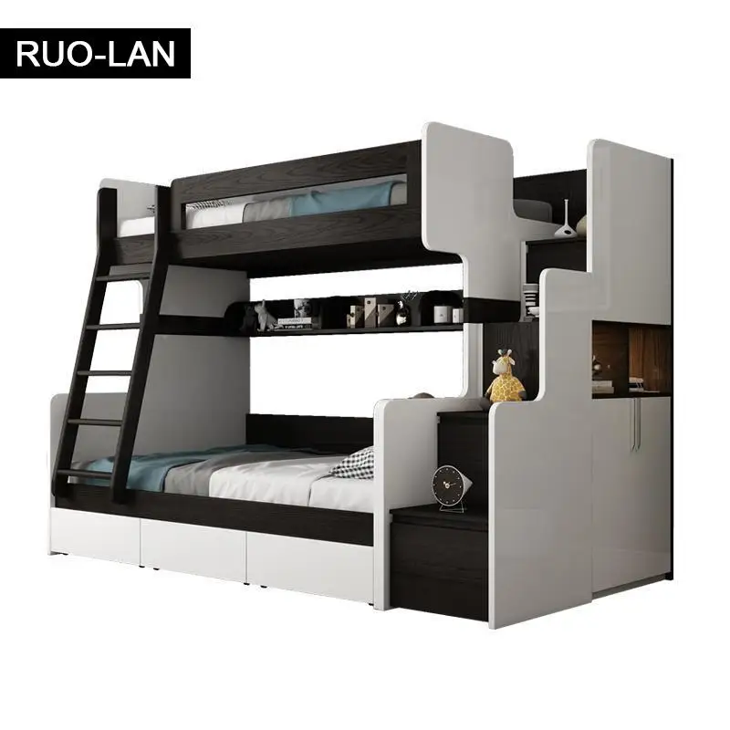 Bunk Bed Modern Design New Style Solid Wood Twins Youth Children's Furniture Bedroom Set ROU LAN | Мебель