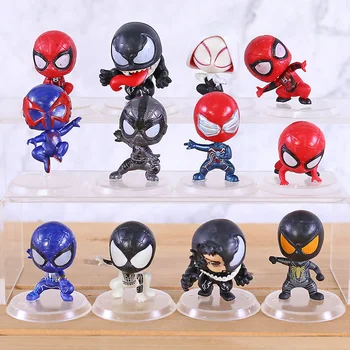 

Spiderman Venom Spider-Gwen Mini PVC Movable Collection Of Toy Gifts 12pcs/set