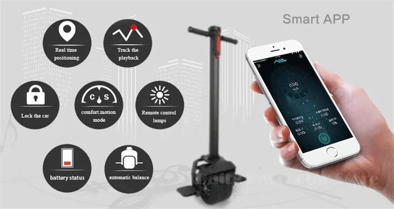 Daibot Monowheel Electric Unicycle Self Balancing Scooters 800W With BluetoothAPPGPS One Wheel Adult Smart Electric Scooter    (2)