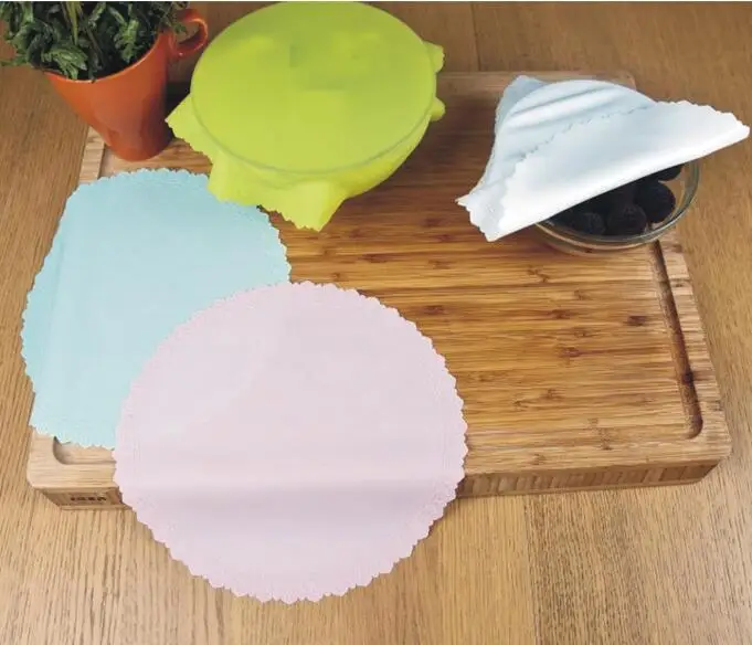 Силиконовый для микроволновой печи герметичная миска с подогревом крышка многоразовые сильная Адсорбция пищевая пленка и мешки для хранения - Цвет: color sent randomly