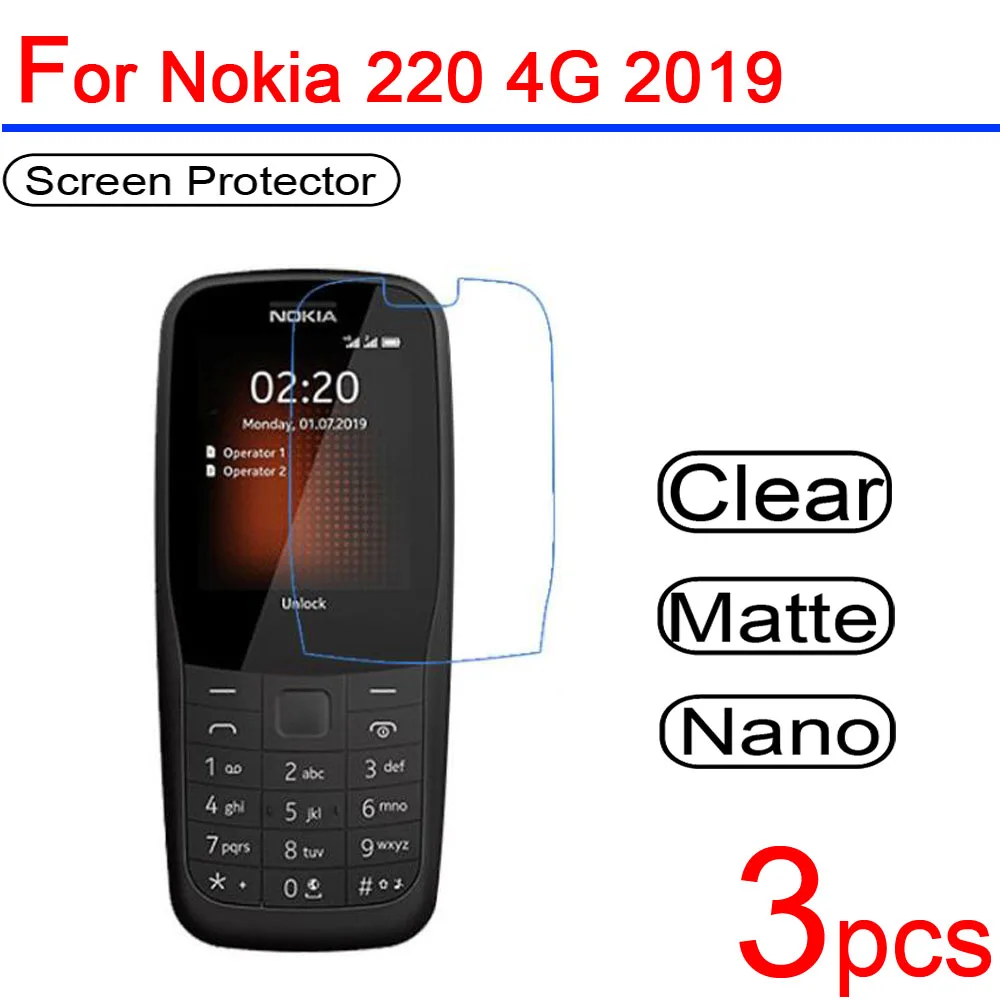3 шт ультра чистый ПЭТ мягкий для Nokia 220 105 ЖК-экран Защитная пленка 4G 2019 защитная +