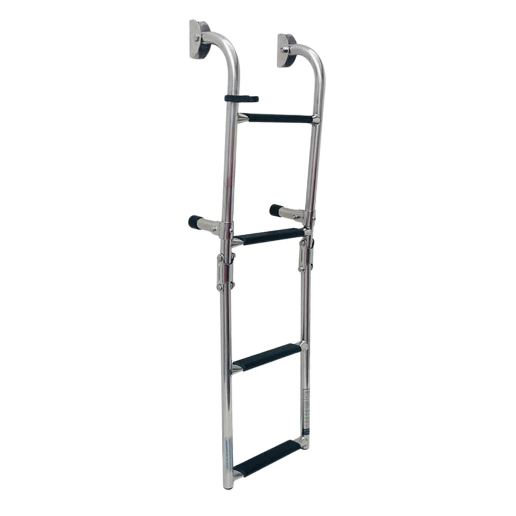 4 Step Stainless Steel Telescoping Boat Ladder - Dock Folding Ladder