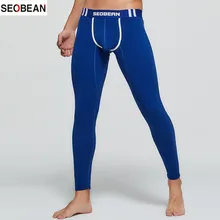SEOBEAN, мужские осенние термоштаны, модные бархатные облегающие u-образные сумки с подкладом, мужские леггинсы, теплые кальсоны
