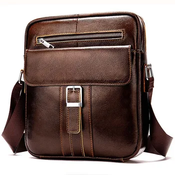 

Bag Men's Genuine Leather messenger shoulder bag for men leather fashion man male Crossbody bags handbags