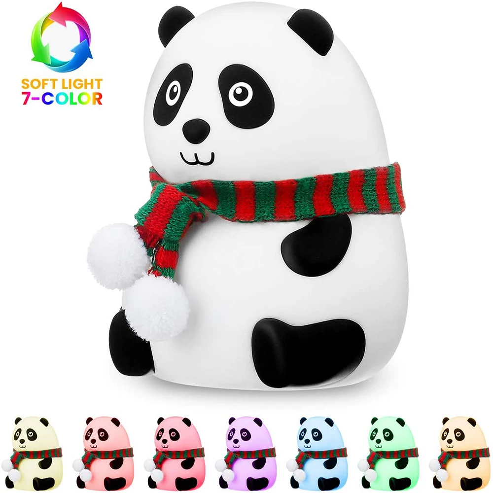 

LED Night Light Panda Light USB Charging Cute Animal Bedroom Bedside Lamp Children Gift Decoration Lighting 18650