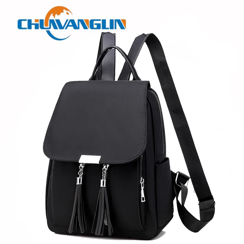 Дизайнерский нейлоновый рюкзак Chuwanglin однотонные черные школьные ранцы в стиле