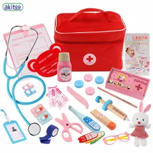Akitoo детский деревянный мешок для моделирования качества, медицинский ящик для мальчиков и девочек, игровой домик, симулятор, игрушка для инъекций, подарок#3201
