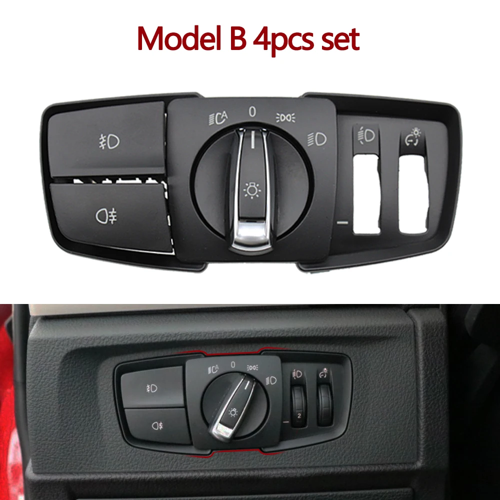 Head Lamp Rotary Headlight Switch Foglight Button Cover For BMW 1