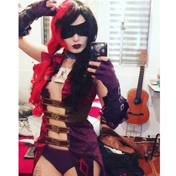 

Movie Gods Among Us Ultimate Edition Harley Quinn Cosplay Costume Outfits for Women Adult Stcokings Hairpin Halloween Carnival