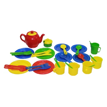 

Pack Of 34 Durable Role Pretend Tea Set Kids Children Kitchen House Accs