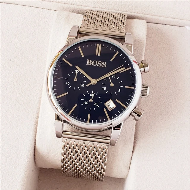 

New Mens Watches Top Luxury boss Famous Watches Fashion Casual Leather Men Watches Quartz Watch Clock Men Relogio Masculino