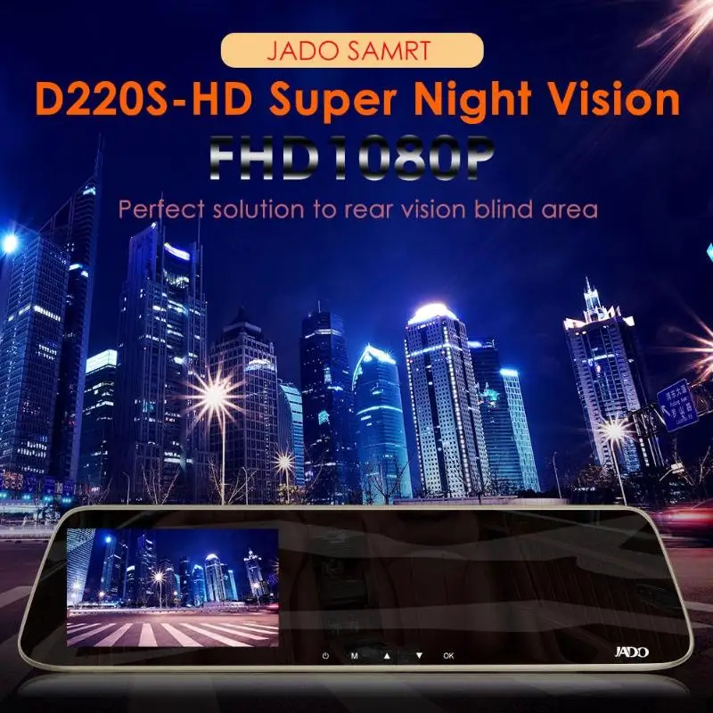 JADO D220S 1296p видеорегистратор для автомобиля камера рекордер " сенсорный экран ночного видения LDWS Dashcam Pro Streamen Achteruitkijkspiegel