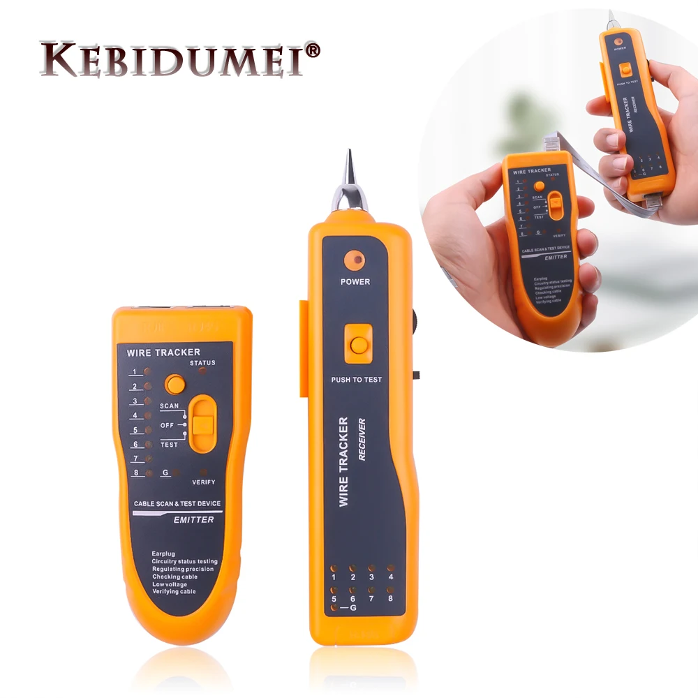 Тестер сетевого кабеля Kebidumei тестер RJ11 RJ45 Cat5 Cat6 отслеживание телефонного провода