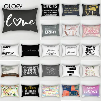 

Fashion Love Letter Travel Pillowcase Rectangular Creative Pattern Double-sided Printing Cushion Cover Home Decoration 50 * 30cm