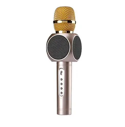 Gold Беззвучный беспроводной bluetooth-микрофон с одним кликом, детский ручной домашний KTV смартфон, музыкальный плеер YS-05 - Цвет: Gold