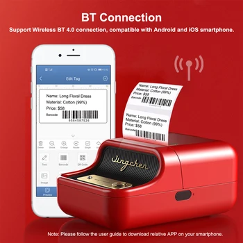 

Label Printer Portable Wireless BT Thermal Jewelry Retail Store Home Labeling Barcodes Price Name Printing