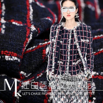 

Spring New 150cm Width Wool Polyester Blending Brand Knitted Soft Tweed Fabric for Women Coat Diy Sewing Free Shipping Sale