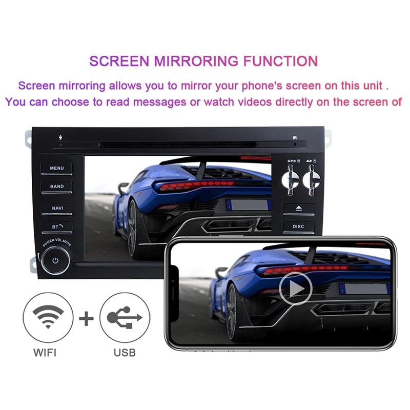 7 Inch 2 Din Android 9.0 Car Multimedia Player for Cayenne GTS 2003-2010 GPS Navigation Cd Radio Audio DVD Stereo Head Unit