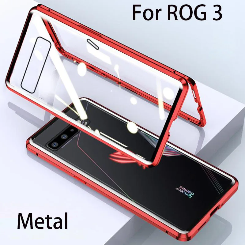 For ROG Phone 3 Case Metal Frame Doubl Sided