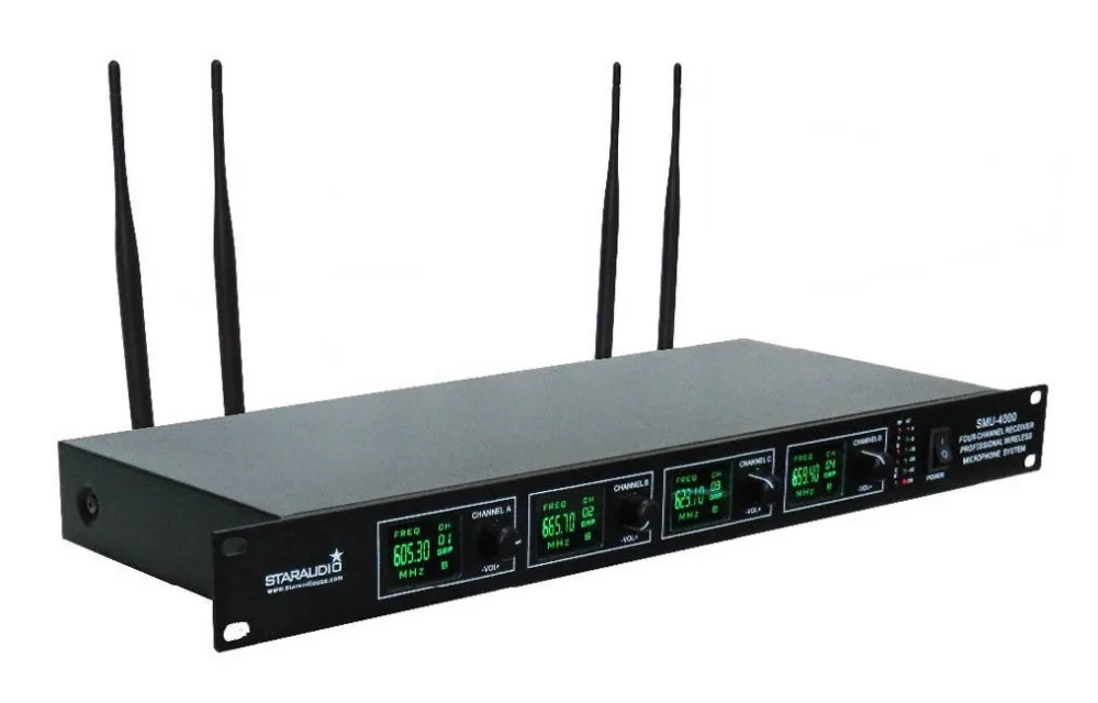 4ch microphone system wireless pa dj stage handheld mic