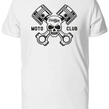 Vintage Moto Club Grunge cráneo camiseta de los hombres-imagen de talla grande ropa camiseta