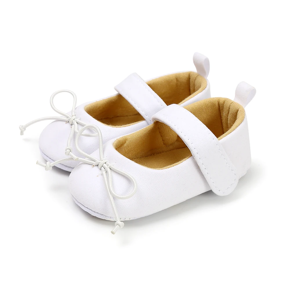 Обувь для маленьких девочек с бантом; нескользящая обувь с мягкой подошвой; обувь для малышей; Повседневная обувь для маленьких девочек - Цвет: W