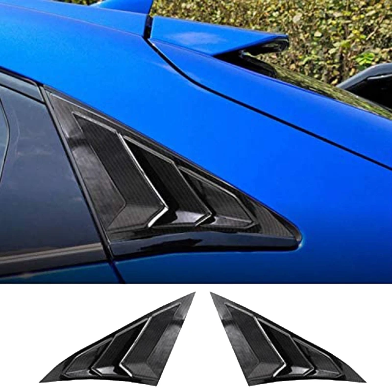 Carbon Fiber Car Rear Triple cornered Window Louvers Side Vent Cover