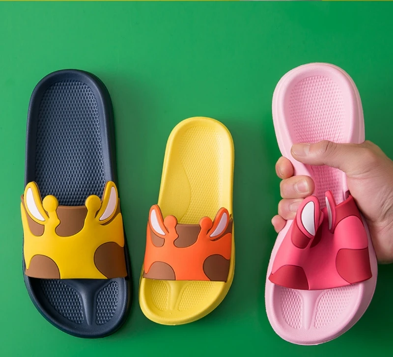 Children Women Zapatillas Baby Slippers for Boys Girls Shoes Summer Animal Kids Indoor PVC Cartoons Family Set