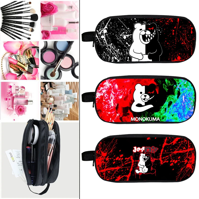 

3D Printed Anime Danganronpa Pencil Case Large Capacity Student Stationery Cartoon Multifunctional Stationery Make Up Boxes 2021