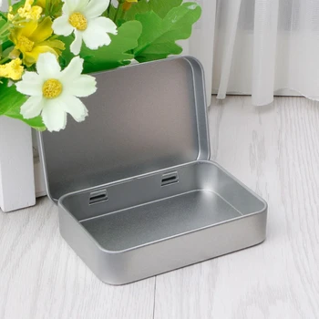 

Small Metal Tin Silver Flip Storage Box Case Organizer For Money Coin Candy Key