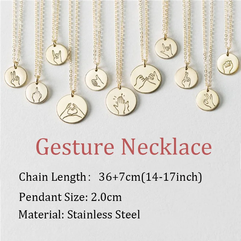 Okay-Gestures-Necklace-For-Women-Girls-Engraved-Sign-Language-Gold-Chain-Choker-Necklace-Sister-Best-Friend