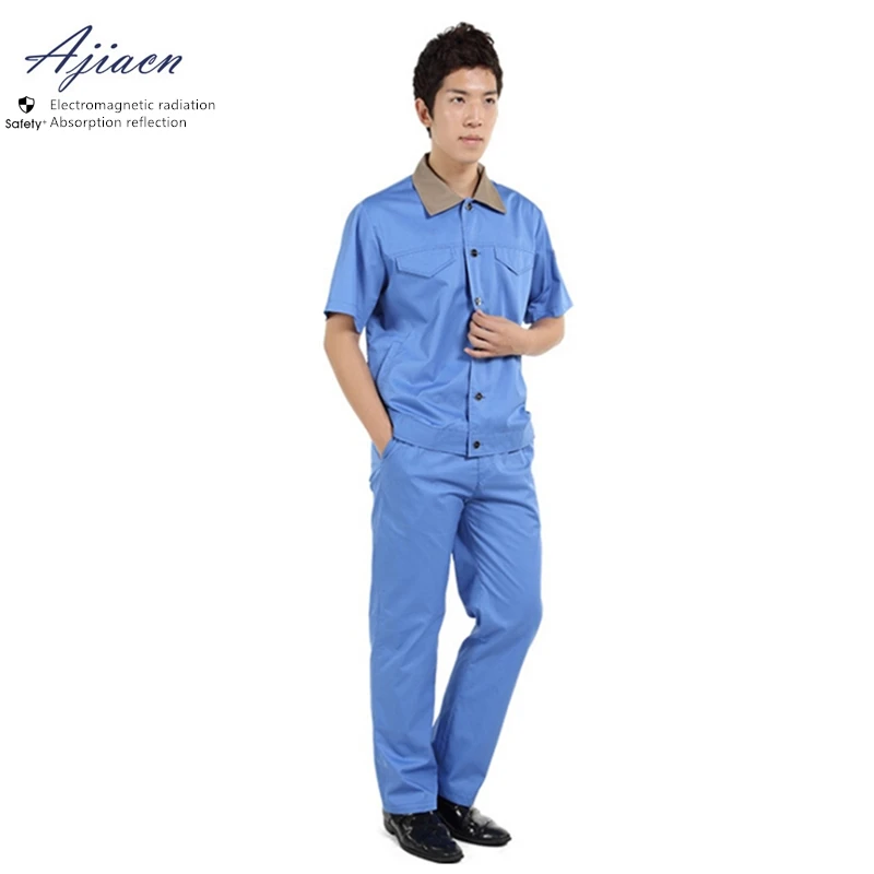 

Genuine anti-Electromagnetic radiation summer short sleeve suit Automated production workshop a set of EMF shielding workwear